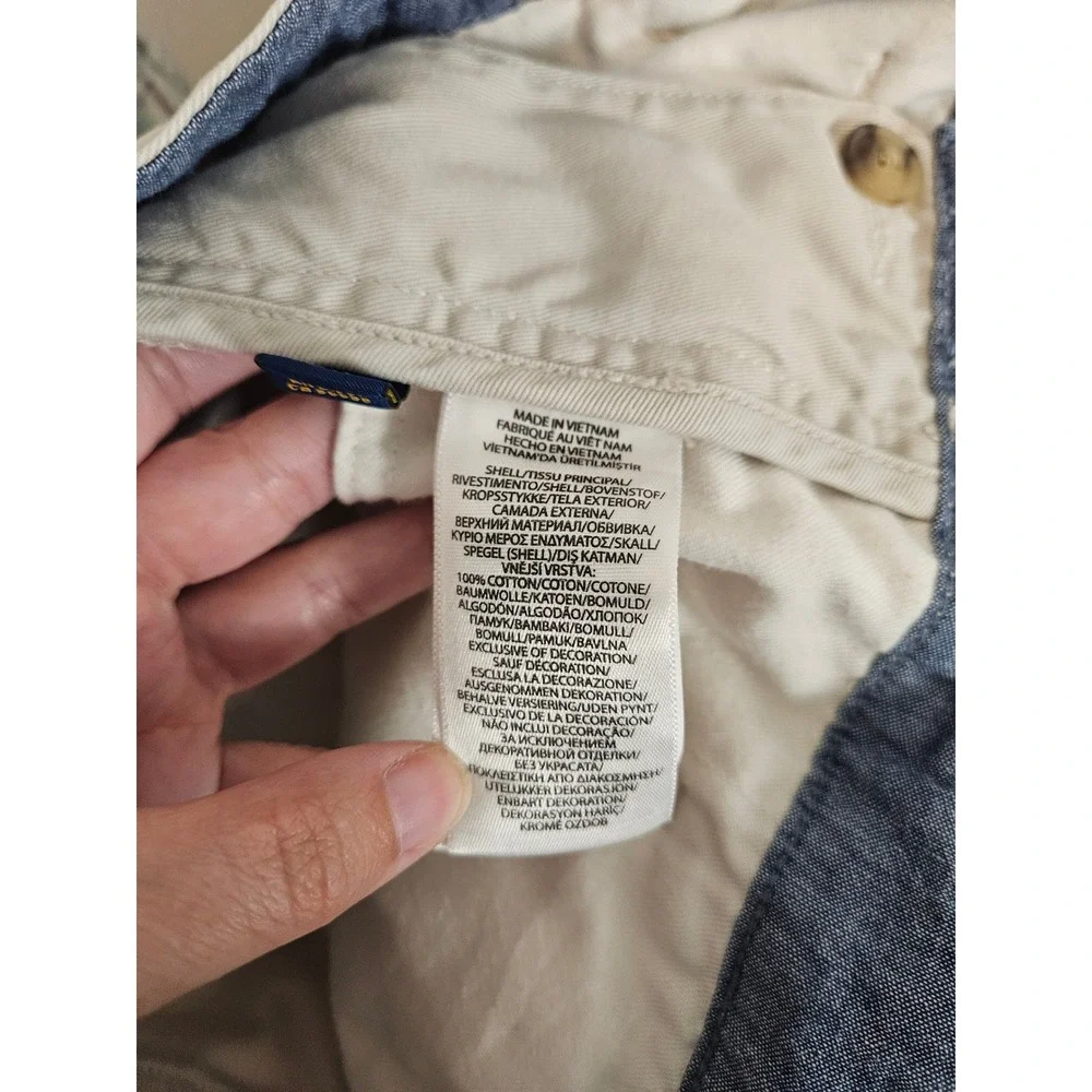 Polo Ralph Lauren Shorts 35 Tan Khaki Relaxed Fit Chino Cotton Mens Casual